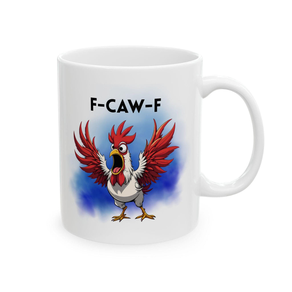 F-CAW-F, funny rooster mug, gift, Christmas, Birthday, banter, jokes