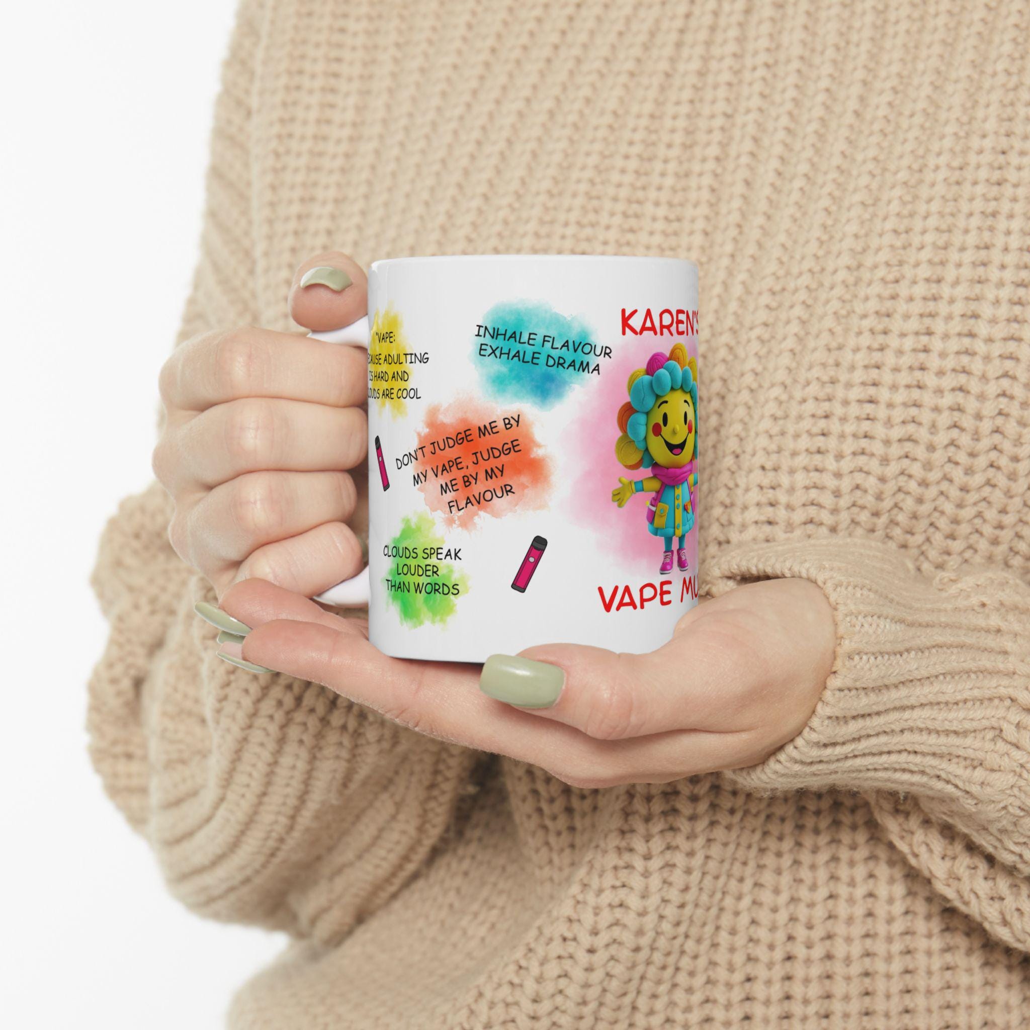 Personalised Funny vape quotes mug, gift, vapers, fun, humour, banter.