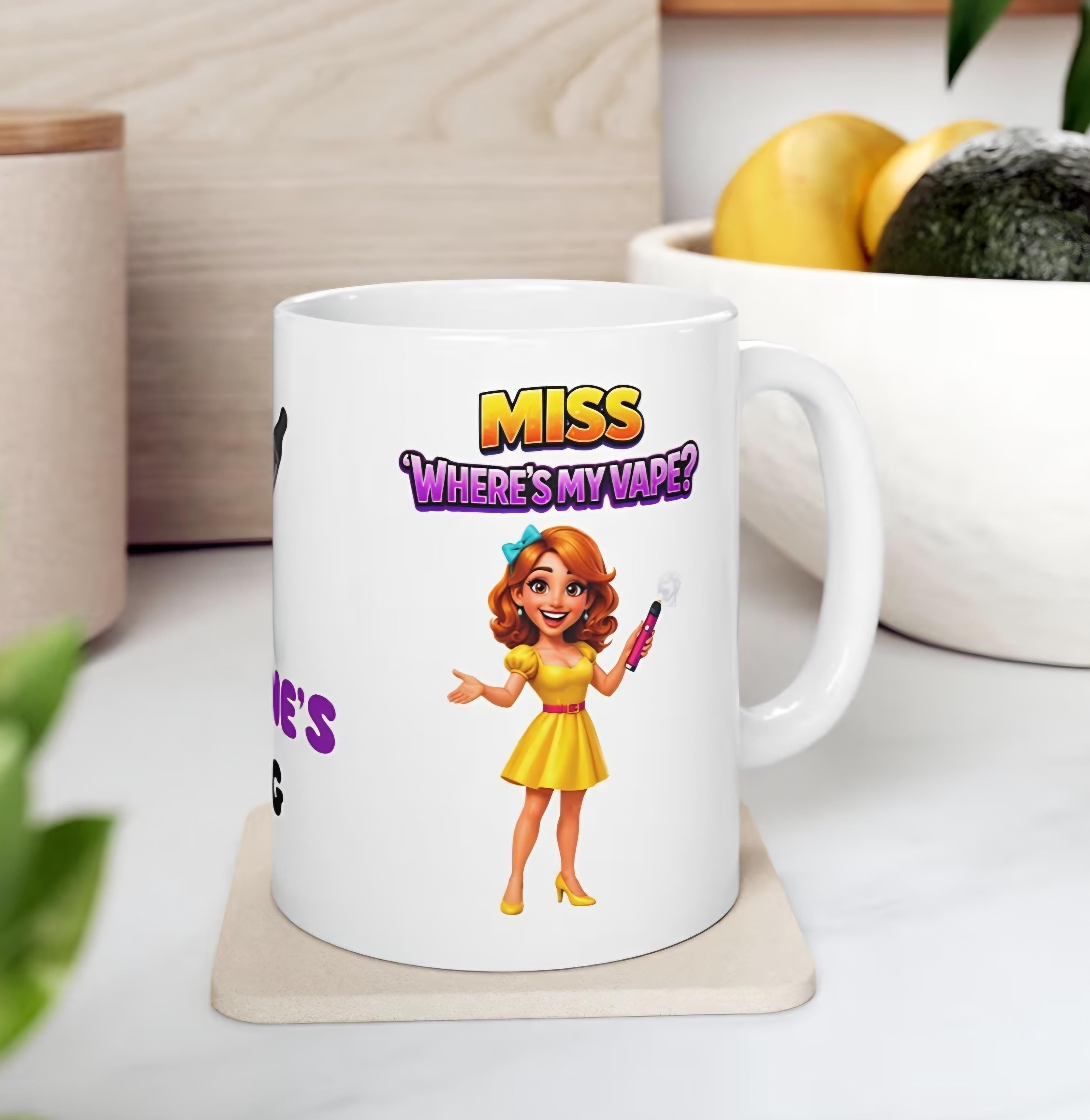 Personalised 'Miss Where's My Vape' Mug - Funny Novelty Gift