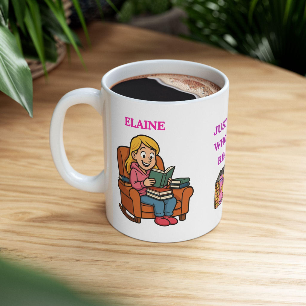 Personalised Reading Girl Mug, Book Lover Gift