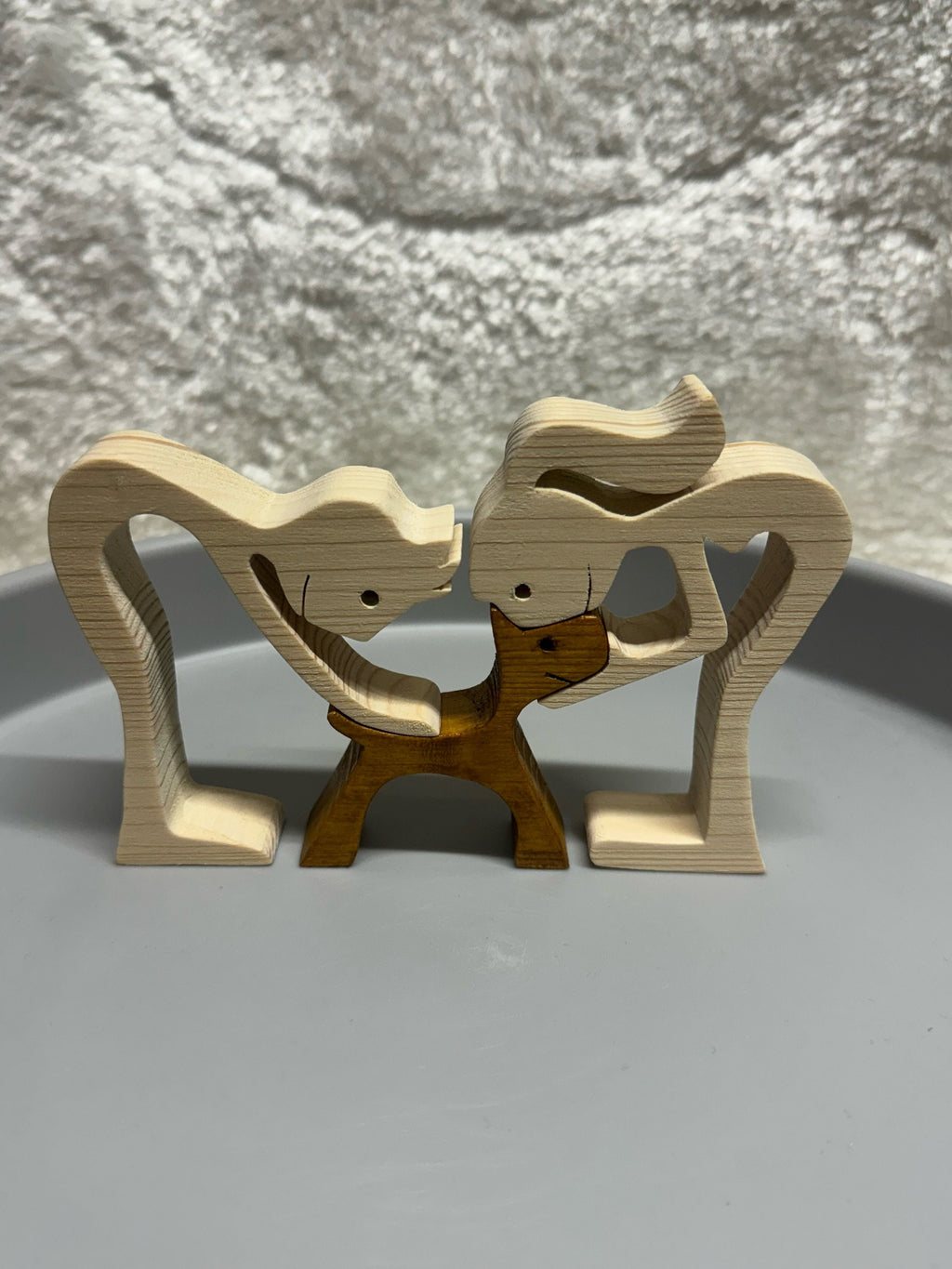 Man woman dog wooden Sculpture, Hand made, Unique, Pine wood, Craftmanship, memorial, Lightweight, Dog lover