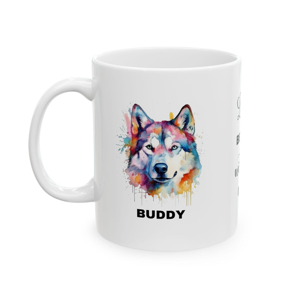 Personalised Husky Mug: Watercolor Dog Lover Gift