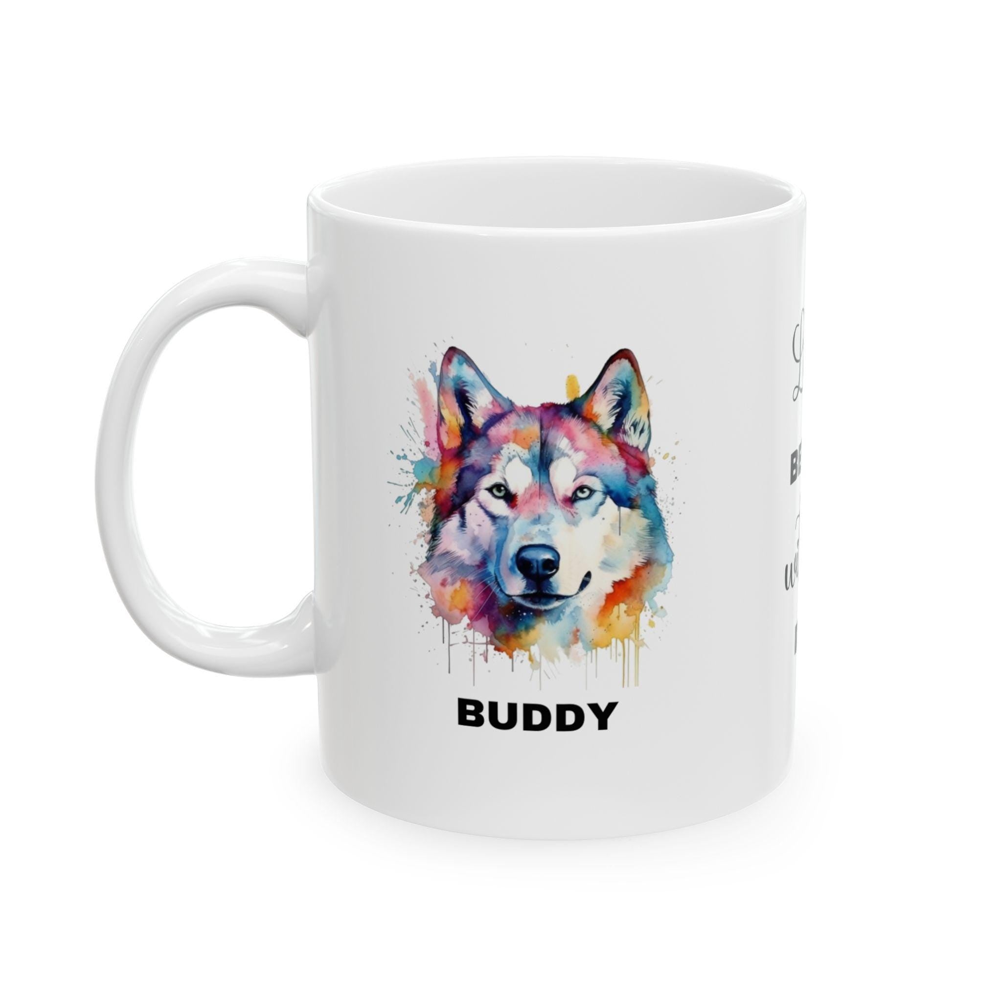 Personalised Husky Mug: Watercolor Dog Lover Gift