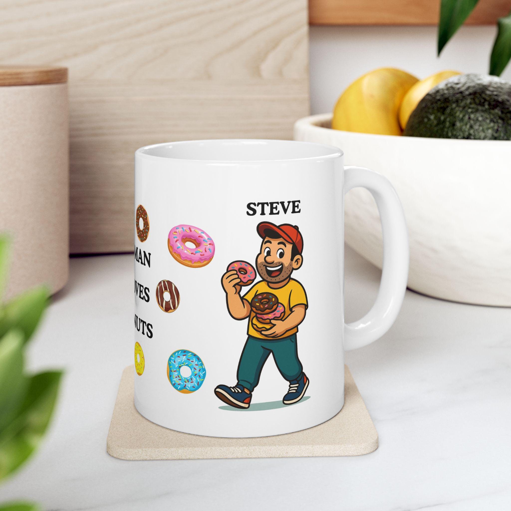Personalised Doughnut Lover Mug, Fun Gift