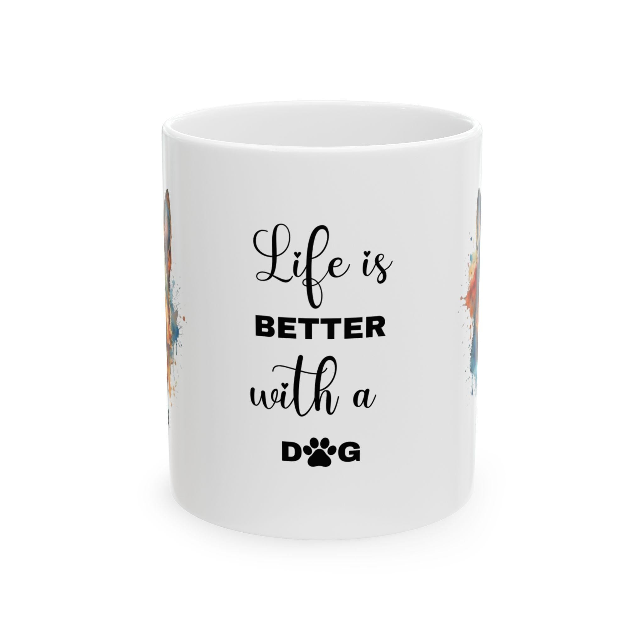 Personalised German Shepherd Mug: Watercolor Dog Lover Gift