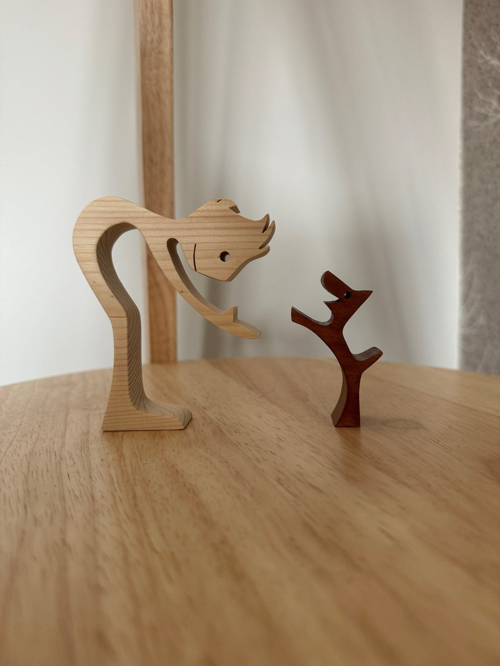 Man and dog, Wooden sculpture, Hand made,  Craftmanship, Animal, Dog, Unique