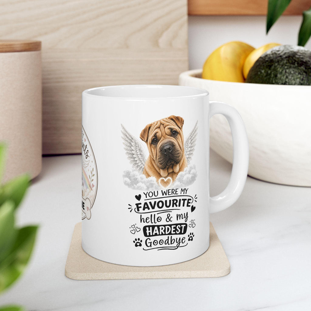 Personalised Shar pei Memorial Mug Personalised, Pet Loss Gift, Dog Remembrance Mug, Favourite Hello Hardest Goodbye 11oz
