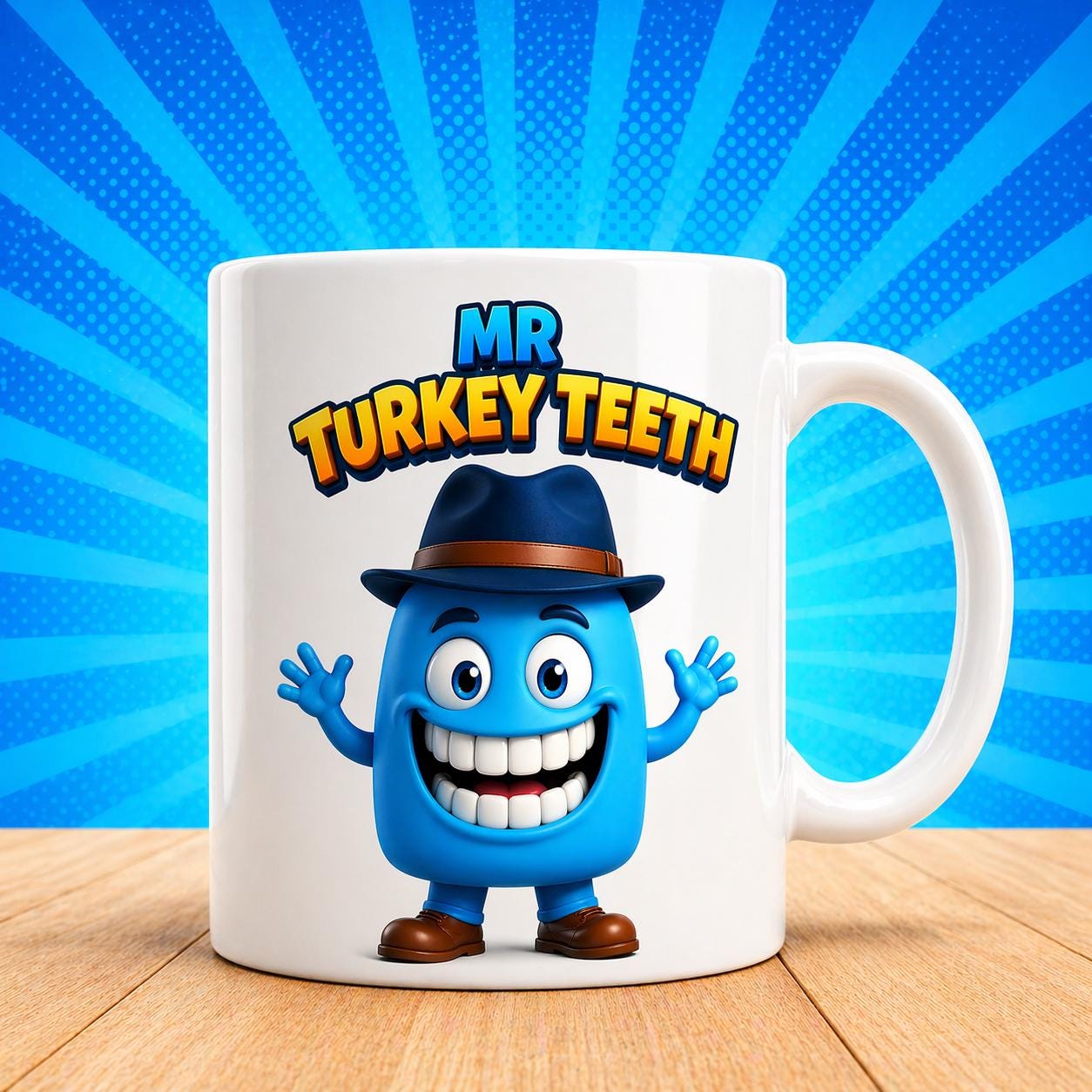Mr Turkey Teeth Mug: Personalised Fun Gift
