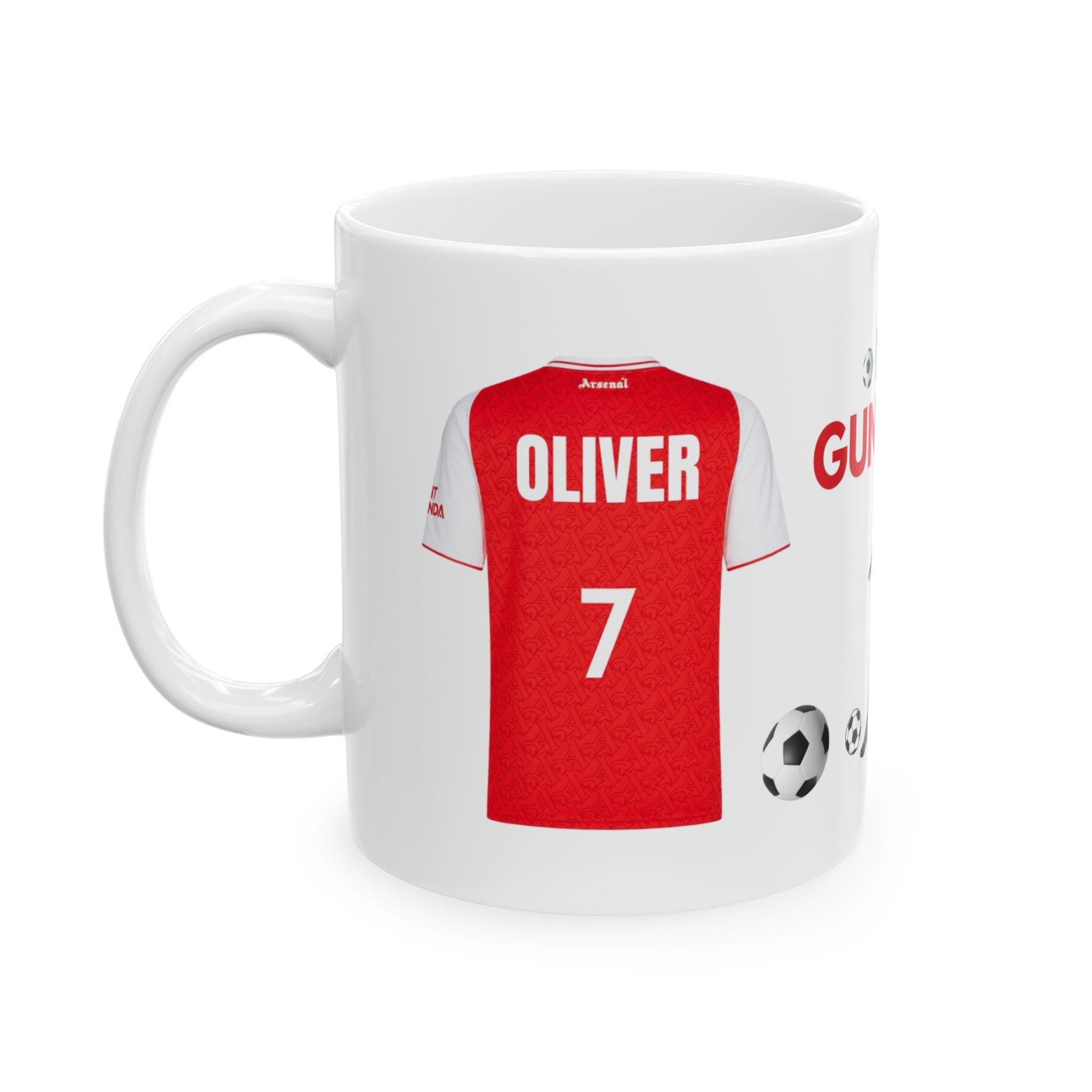 Arsenal Themed Mug, THE GUNNERS! Personalised, Him, Her, Football, Gift, Coffee, Tea, Birthday, cup