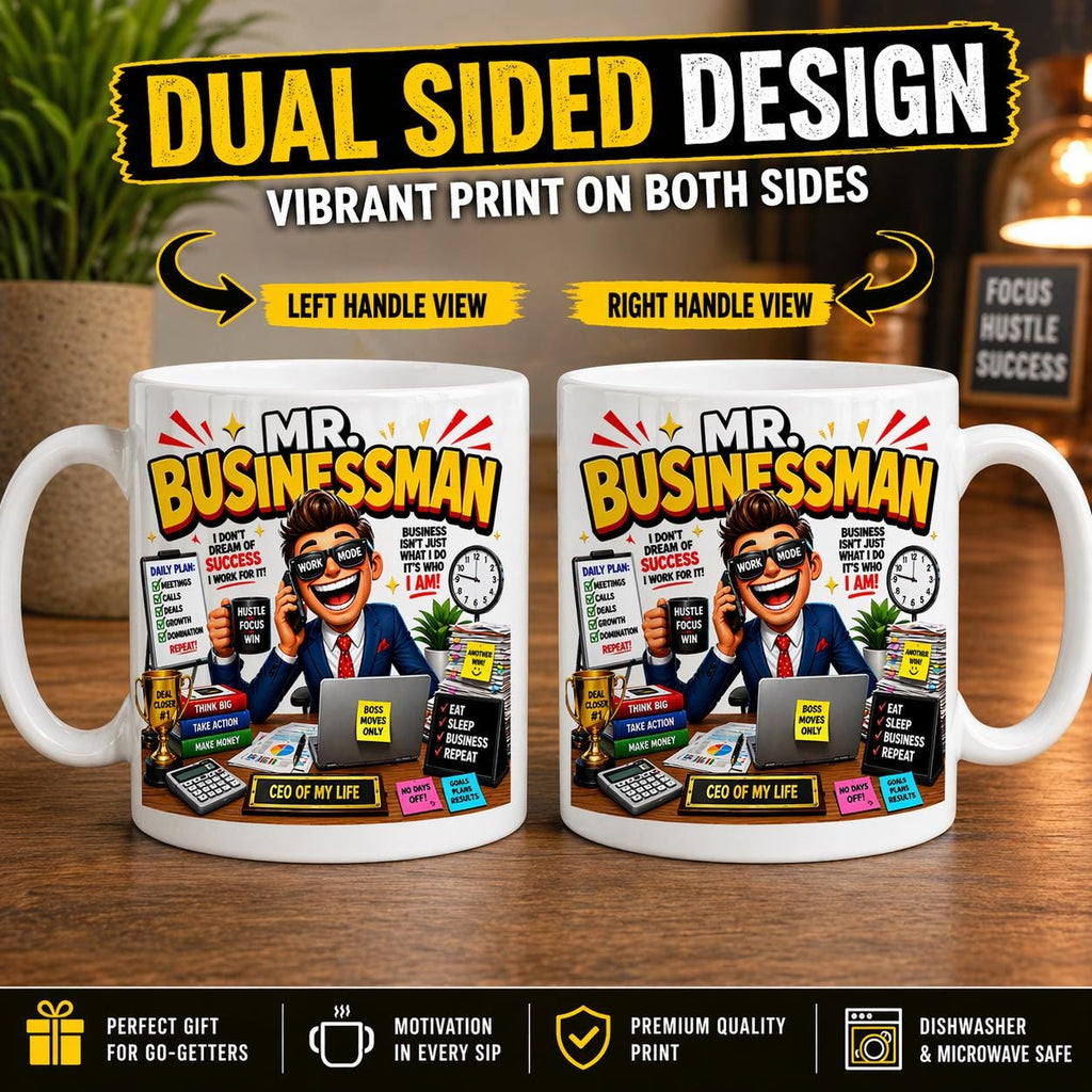 Mr Business Man Workaholic Personalised Funny Mug Boss Gif Cup