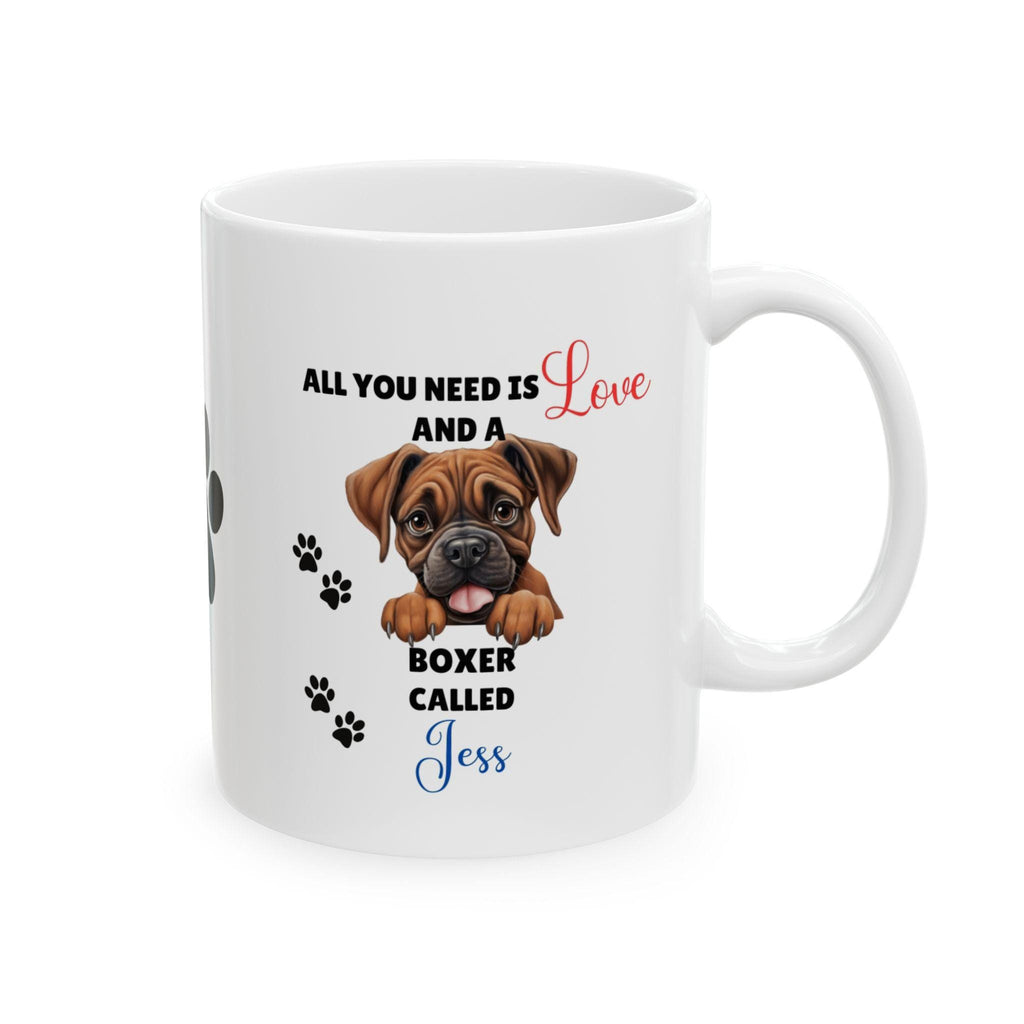 Personalised Boxer Dog Mug: Gift for Dog Lovers, 11oz Ceramic Coffee Cup Drinkware