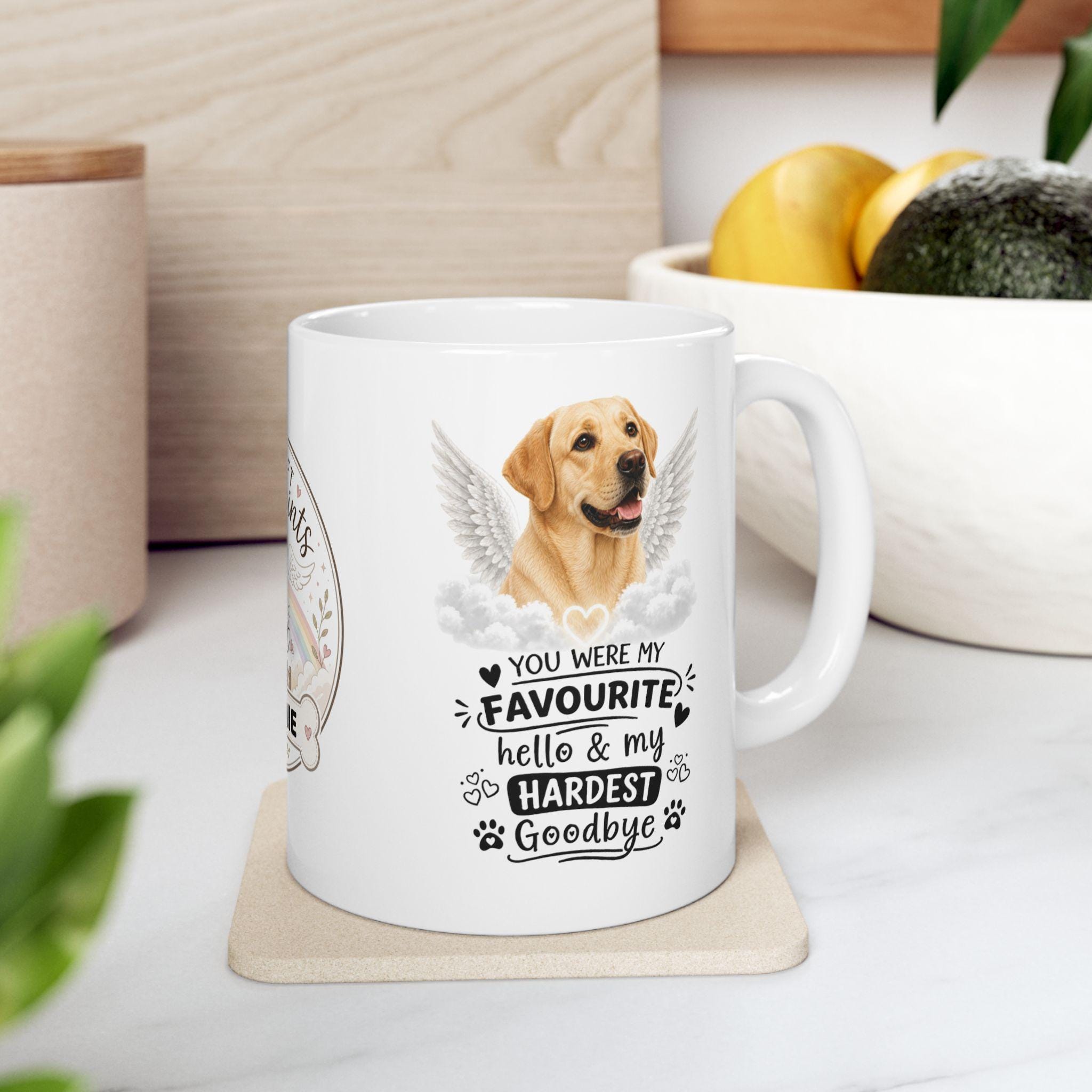 Personalised Labrador Memorial Mug Personalised,  Pet Loss Gift, Dog Remembrance Mug, Favourite Hello Hardest Goodbye 11oz