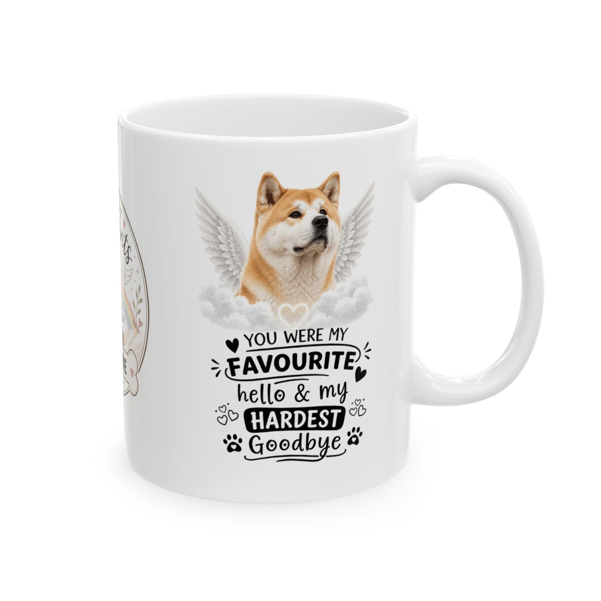 Personalised Akita Memorial Mug Personalised, Pet Loss Gift, Dog Remembrance Mug, Favourite Hello Hardest Goodbye 11oz