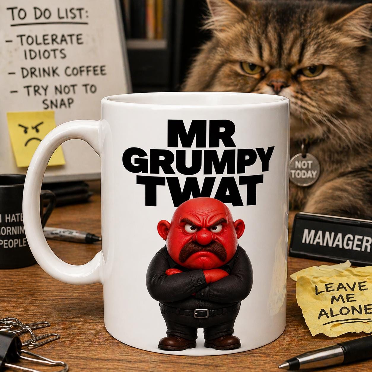 Funny Mr grumpy twat, mug, moody, gift, fun, 11oz Ceramic Cup