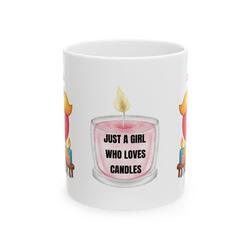 Personalised Candle Lover Mug, Jessica Name, 11oz White Coffee Cup