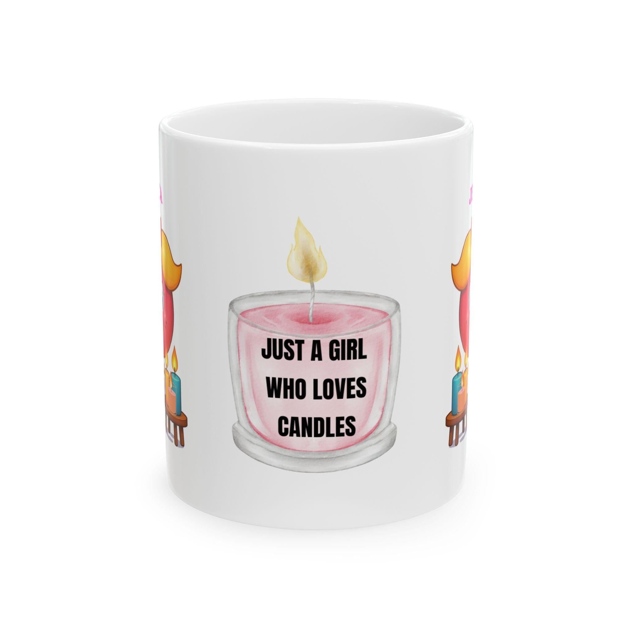 Personalised Candle Lover Mug, Jessica Name, 11oz White Coffee Cup