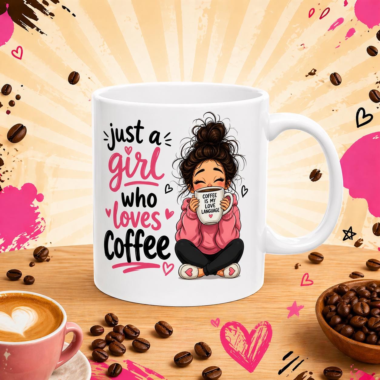 Just a girl who loves coffee, personalised, 11oz cup