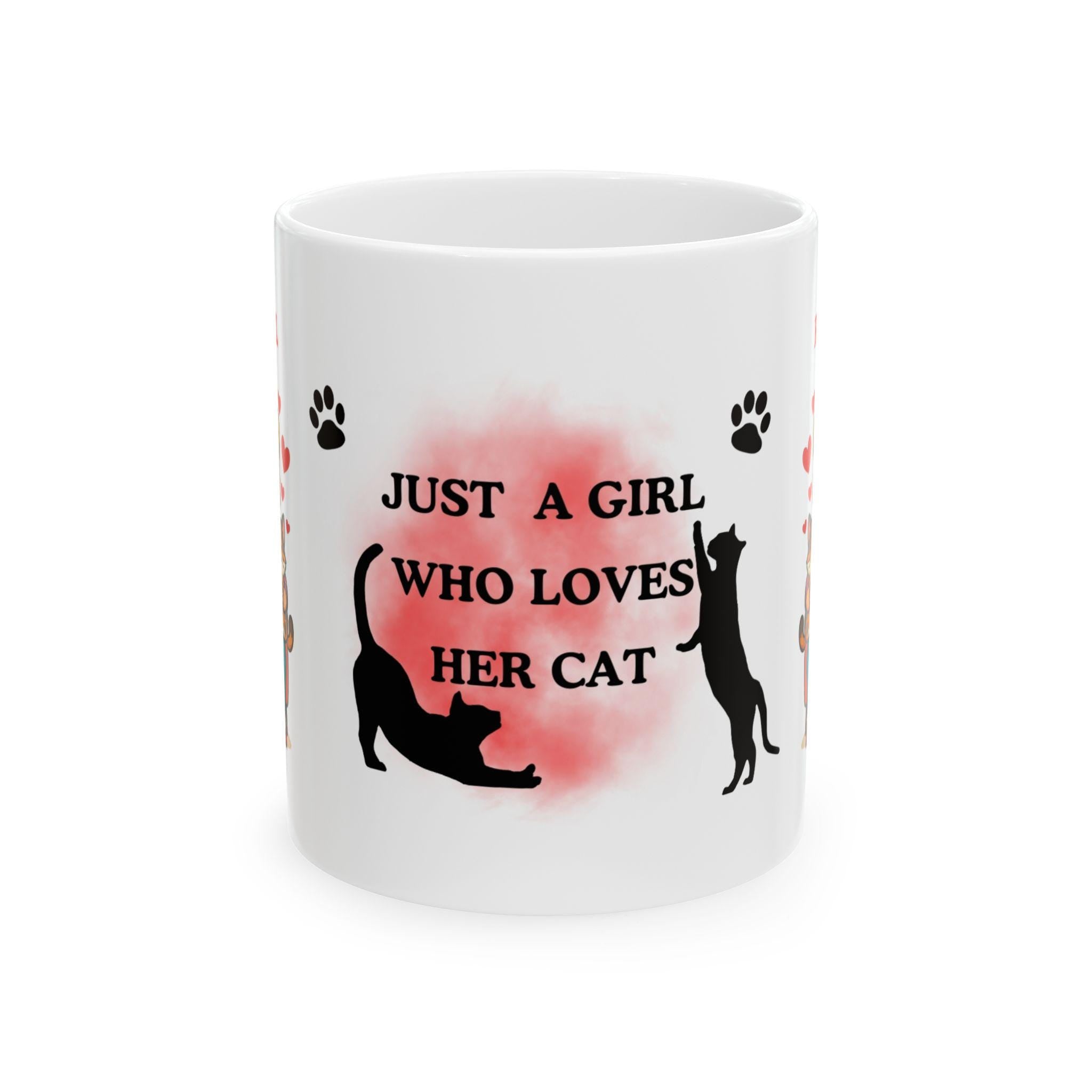 Just a girl who loves her cat mug, personalised