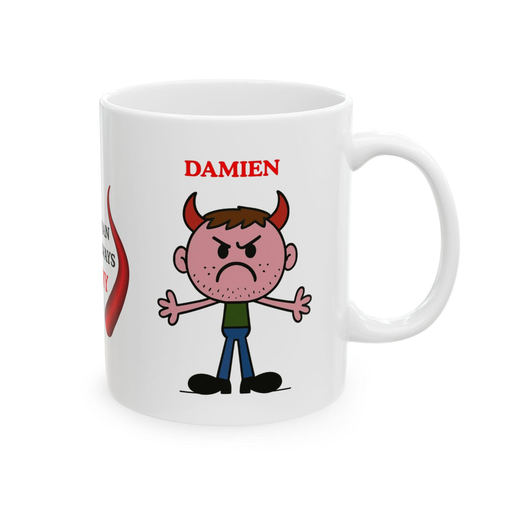 Just a man who's always horny mug, personalised, love.