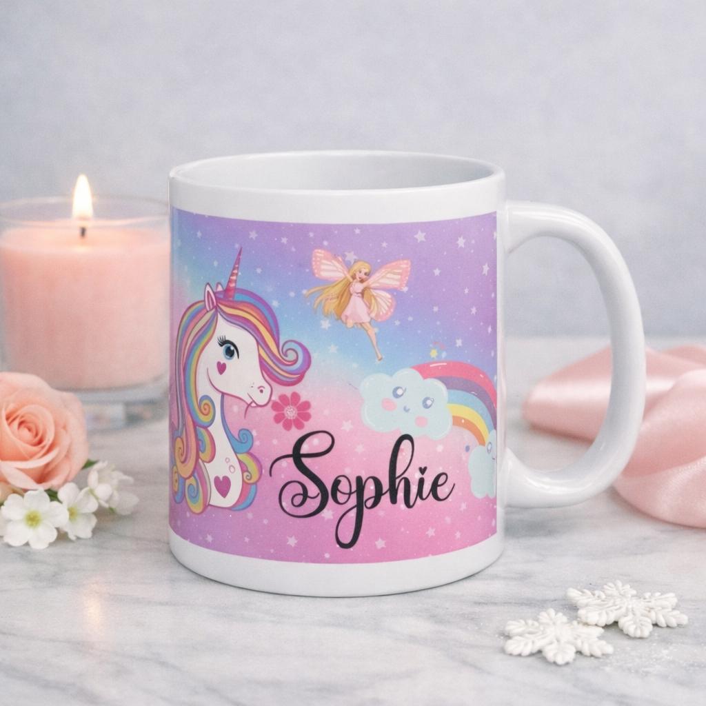 Personalised Unicorn Fairy Mug: Whimsical Gift for Girls