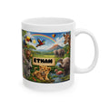 Personalised Children's Jungle Mug, 11oz Ceramic, Boy, Girl, Colourful, Animal Cup