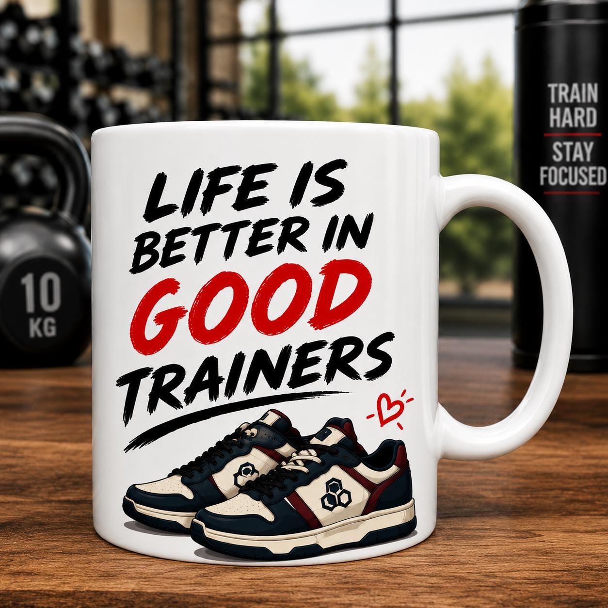 Personalised Just A Man Who Loves Trainers Mug, Gift For Him, 11oz Ceramic Coffee Cup Drinkware