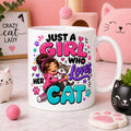 Just a girl who loves her cat, personalised, 11oz cup, Funny mug