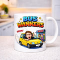 Funny Bus Wankers Mug Humour Joke 11oz Mug Ceramic