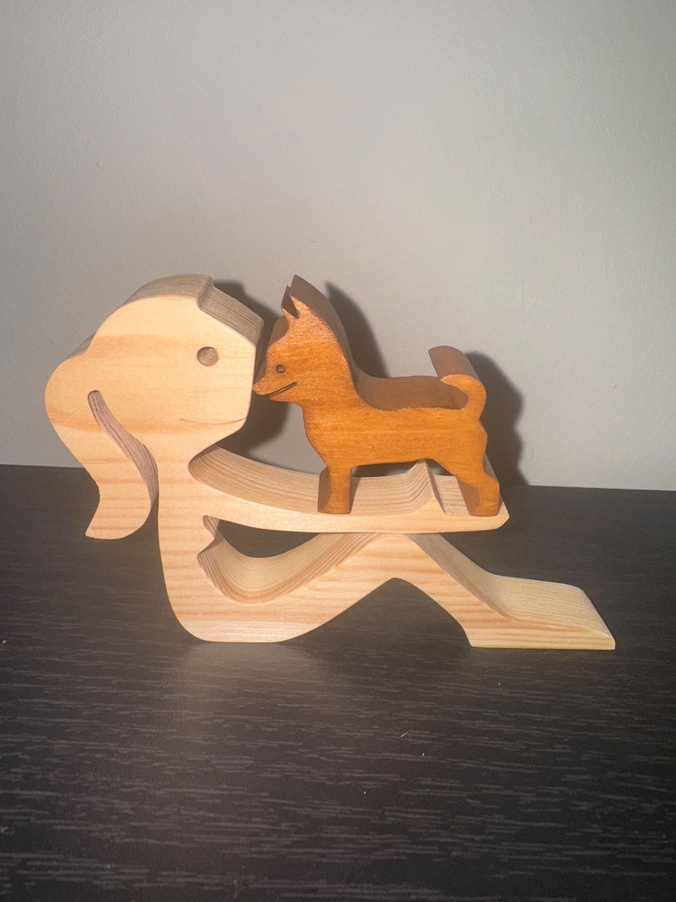 Woman and Chihuahua, Wooden sculpture, Hand made, Gift, unique, Craftmanship, Animal, Dog