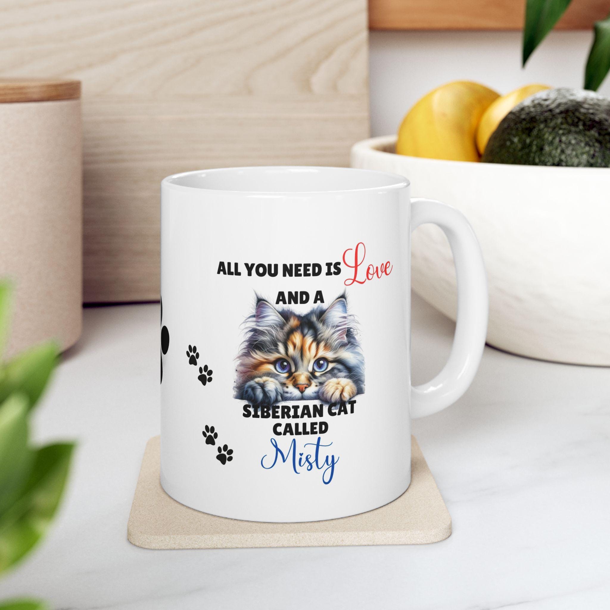 Personalided Siberian Cat Mug, Cat Lover Gift