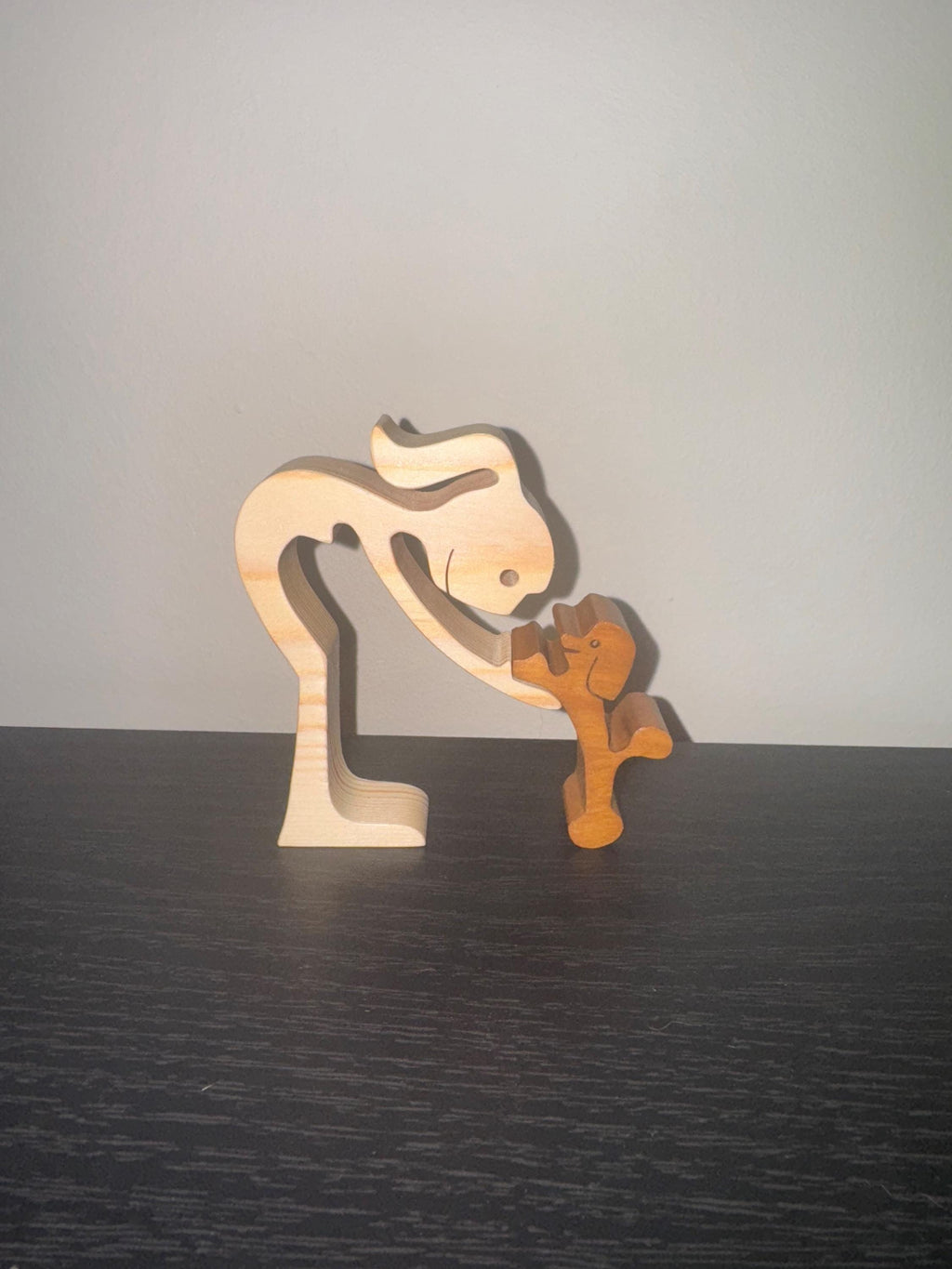 Woman and Poodle, Wooden sculpture, Hand made,  Craftmanship, Animal, Dog, Unique