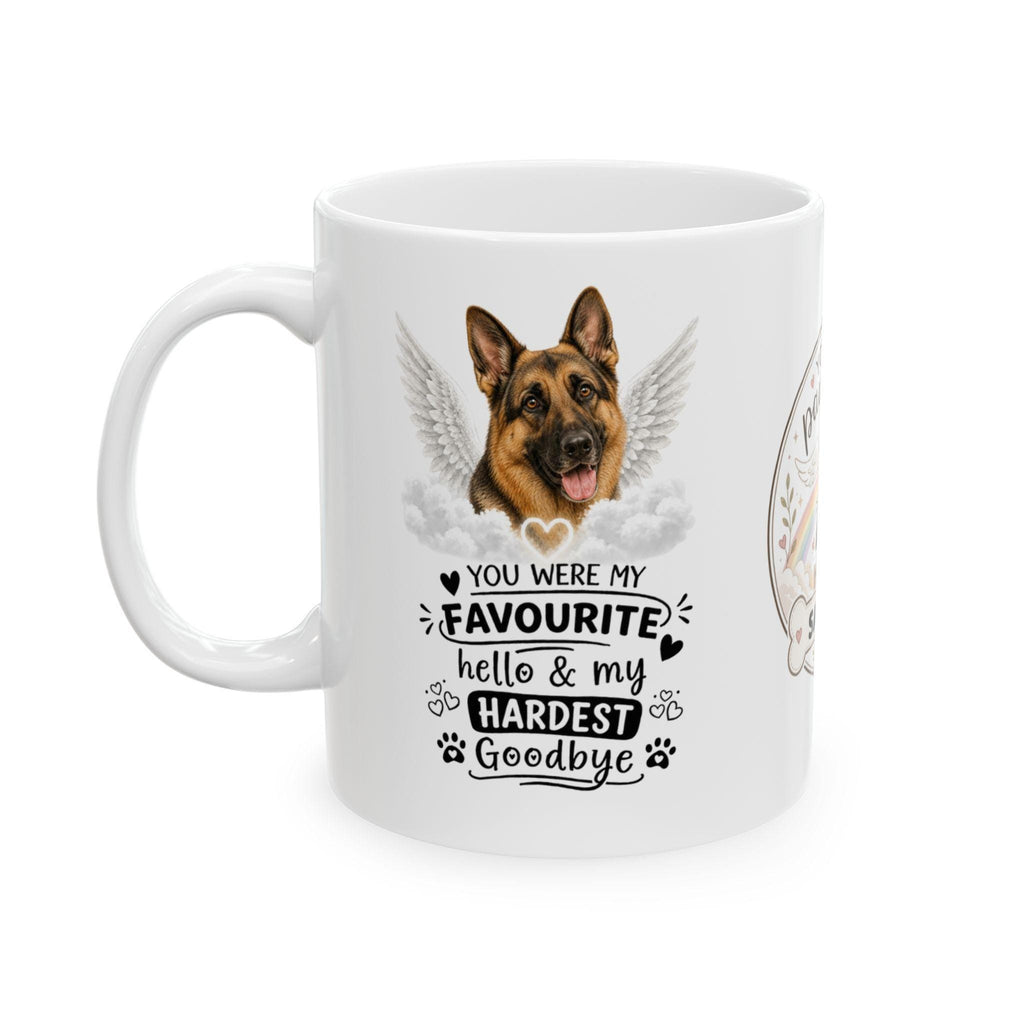 Personalised German Shepherd Memorial Mug Personalised, Pet Loss Gift, Dog Remembrance Mug, Favourite Hello Hardest Goodbye 11oz