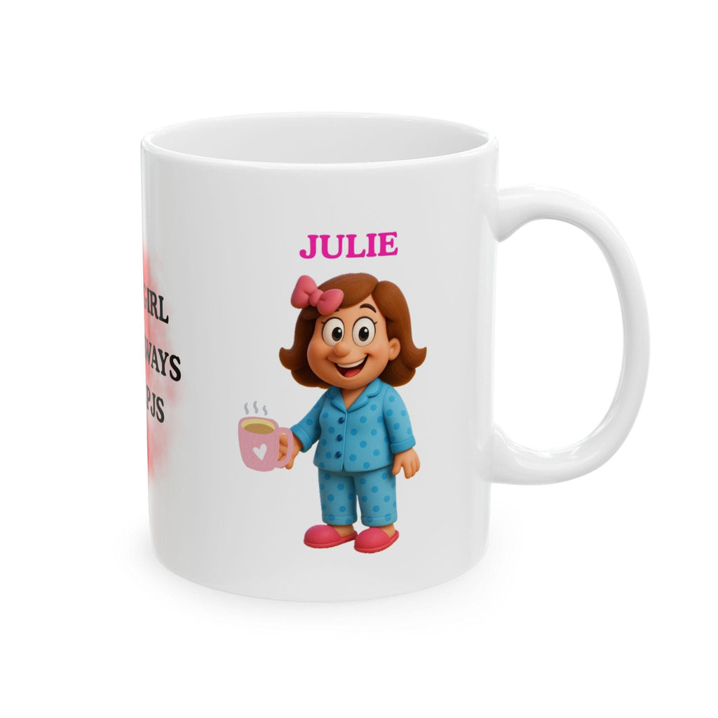 Just a girl who's always in her pjs, personalised, gift, nightwear.