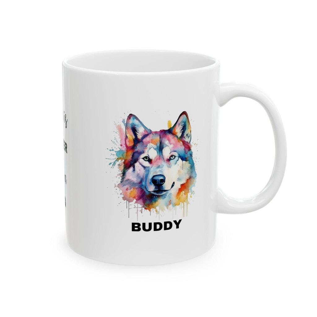Personalised Husky Mug: Watercolor Dog Lover Gift