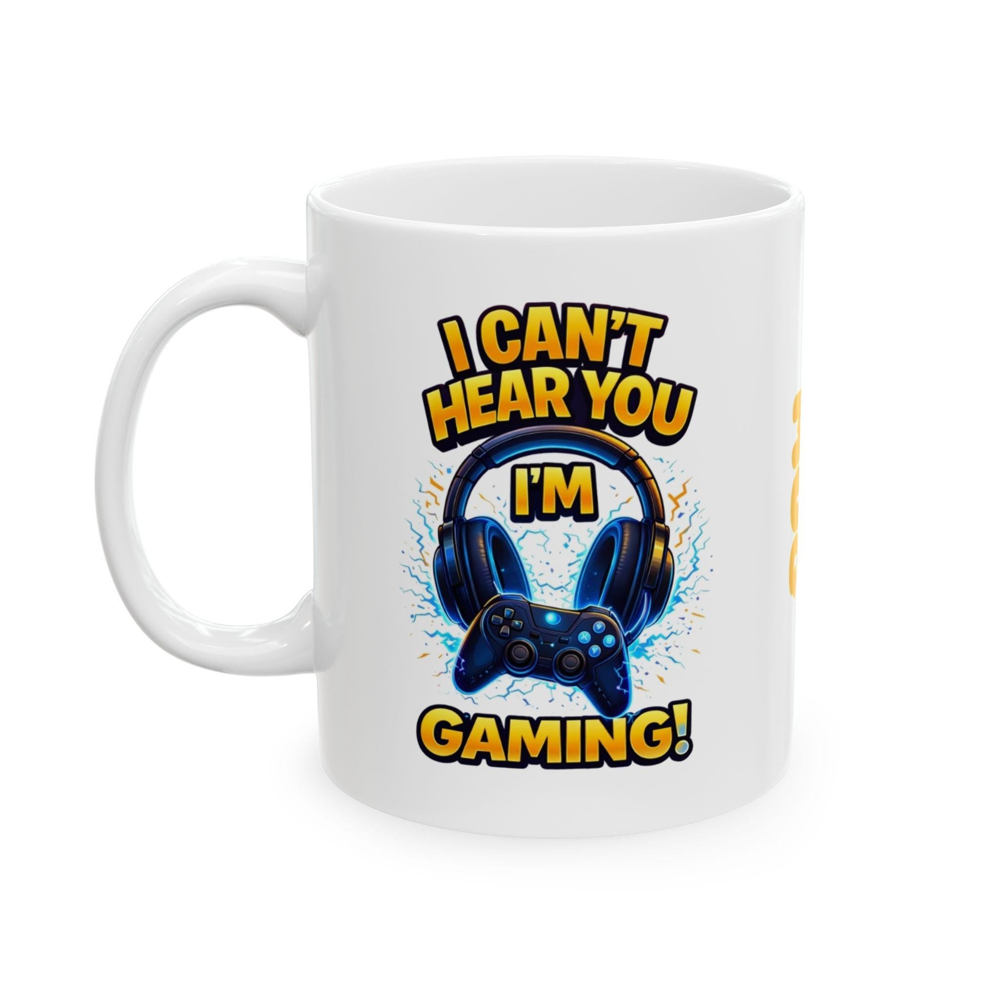 Personalised Funny Gamer Coffee Mug 'I Can't Hear You I'm Gaming', 11oz Cup, Teenager, Teens, Games Console, Ceramic