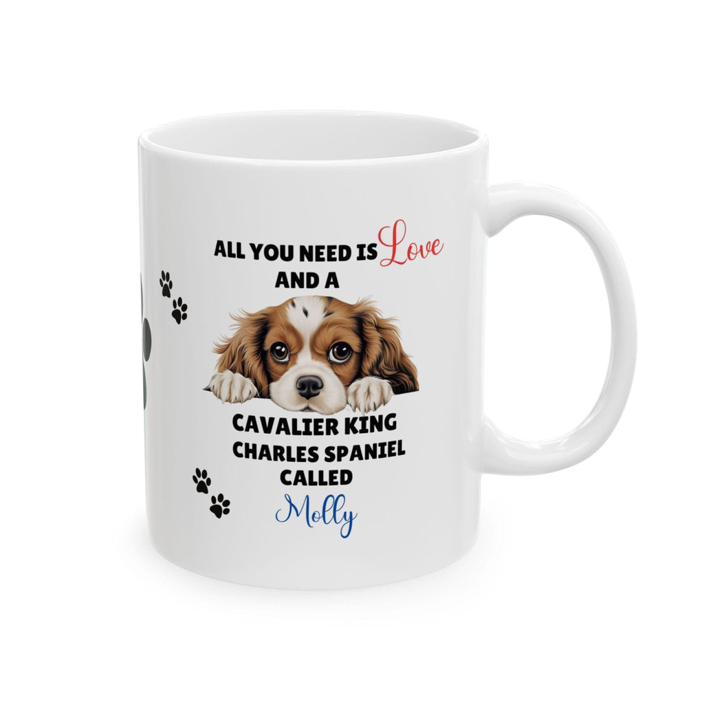Personalised Cavalier King Charles Spaniel Mug: Dog Lover Gift, 11oz Ceramic Coffee Cup Drinkware
