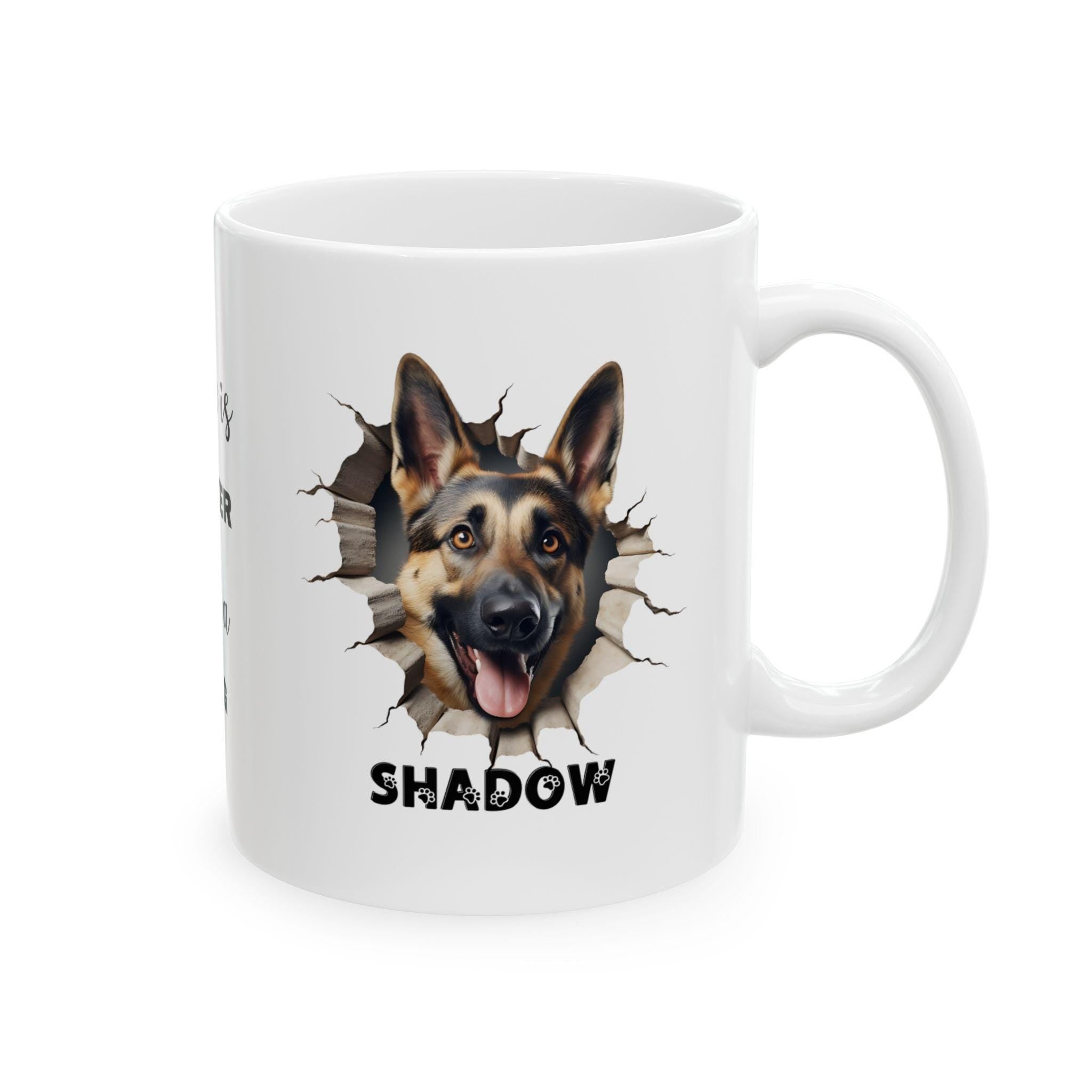 Personalised German Shepherd Mug: 3D Effect Dog Lover Gift
