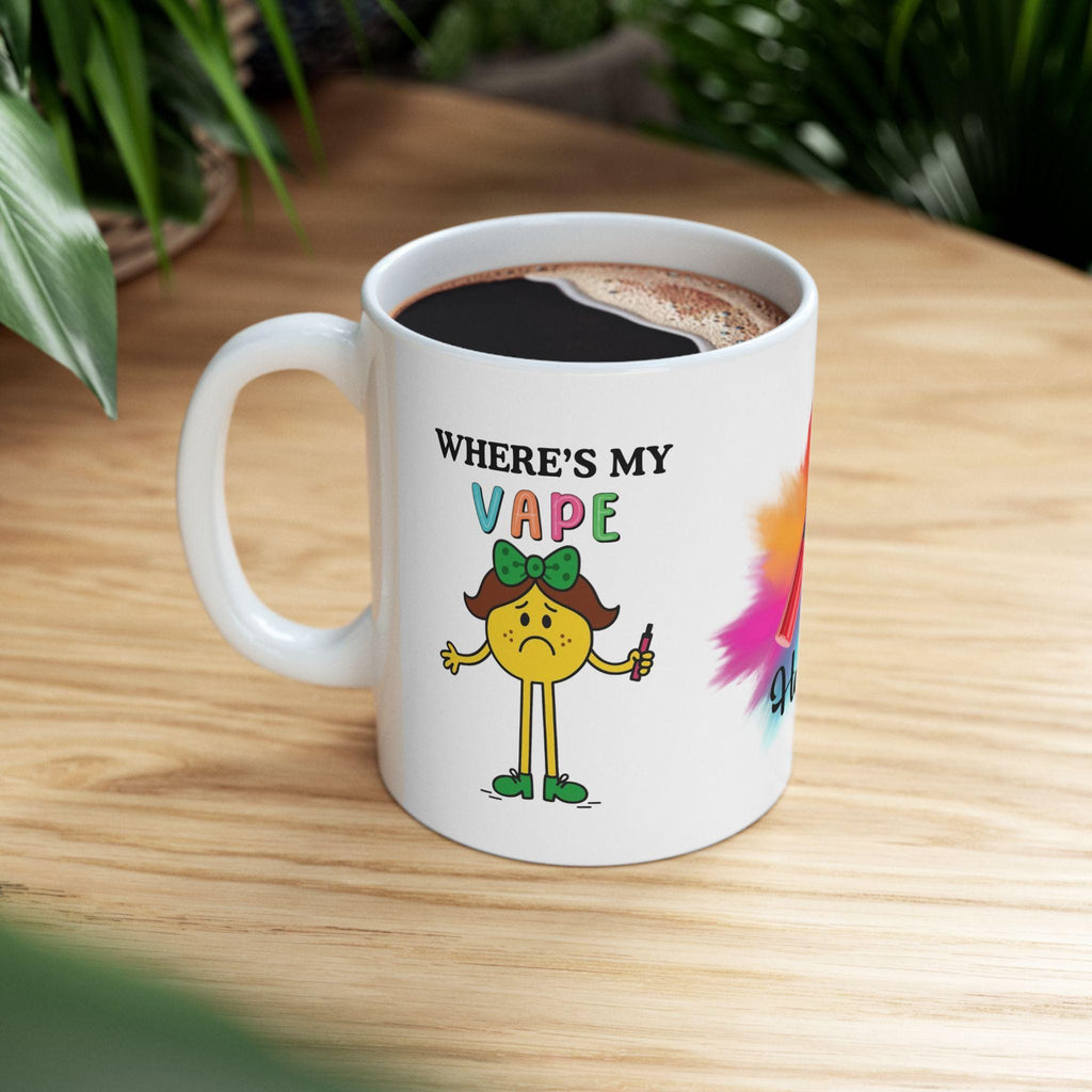 Personalised 'Where's My Vape' Mug, Funny Gift