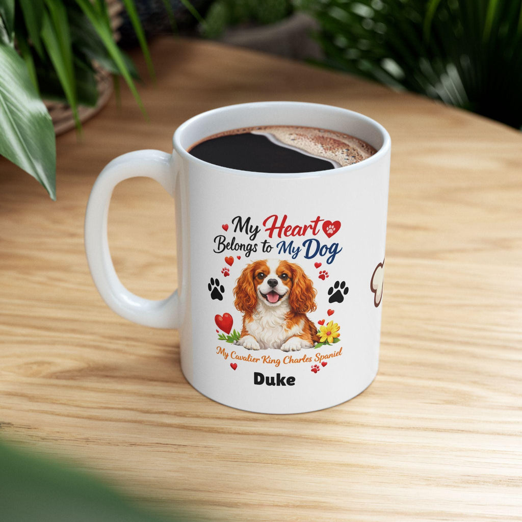 Cavalier King Charles spaniel dog mug, personalised