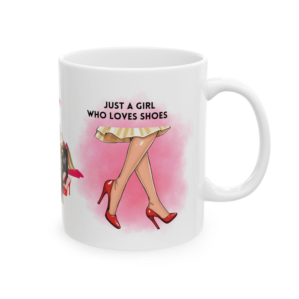 Just a girl who loves shoes Mug: Personalised, retail shopping, shoes.