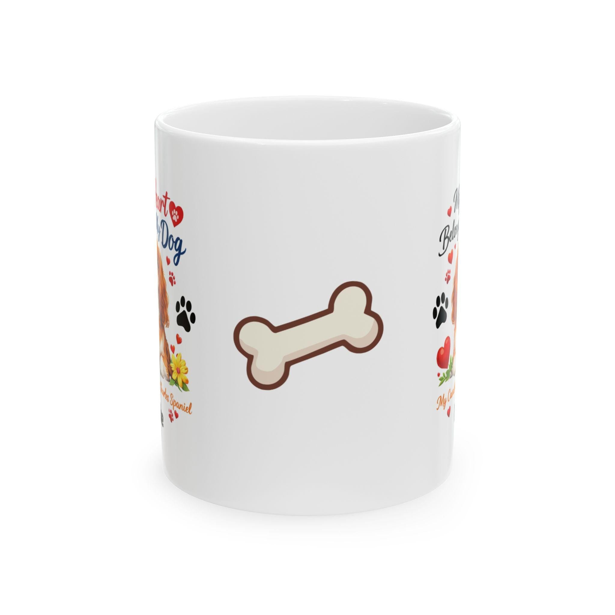 Cavalier King Charles spaniel dog mug, personalised