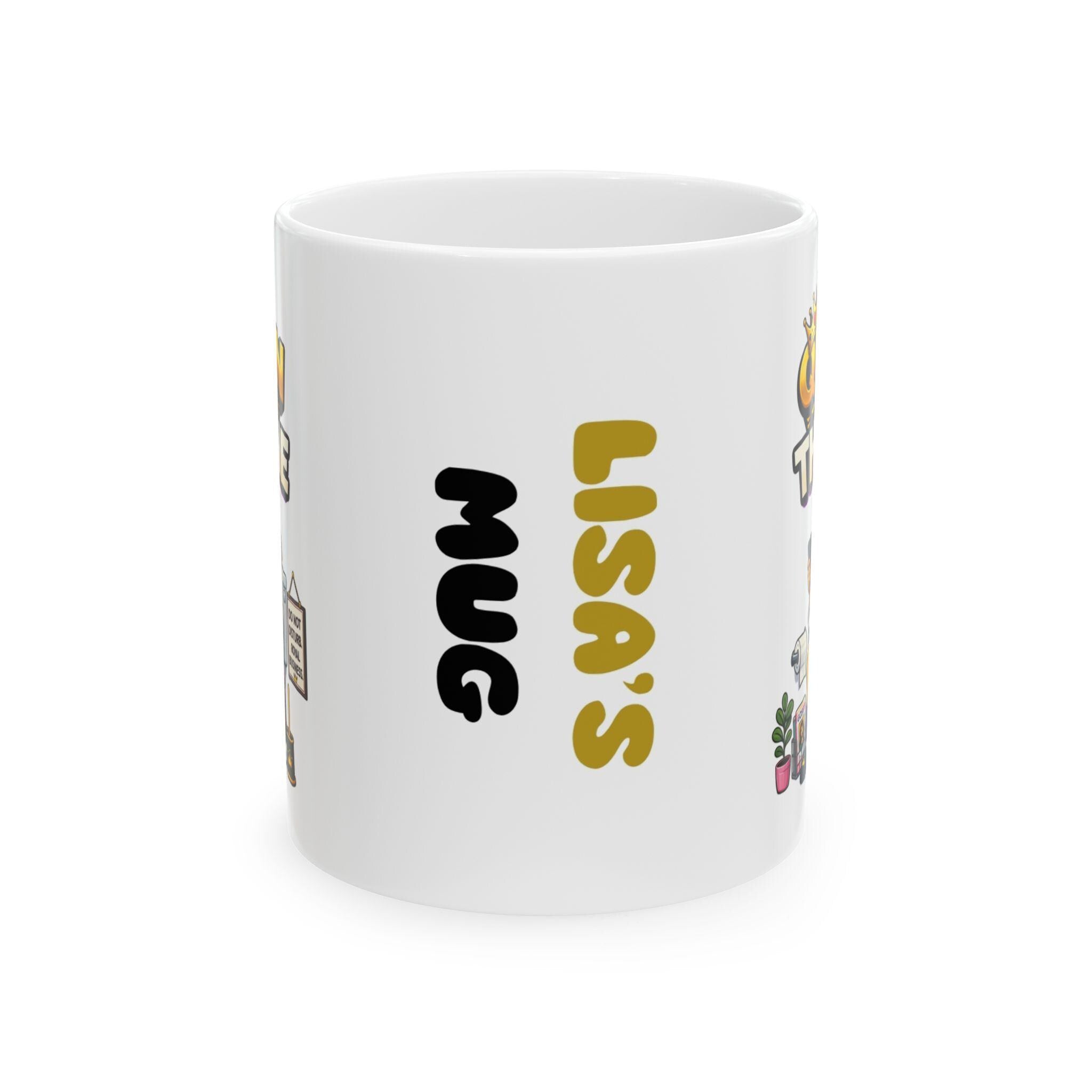 Queen of the Throne Mug, Funny Toilet Humor Cup, Personalized Gift, 11oz Ceramic