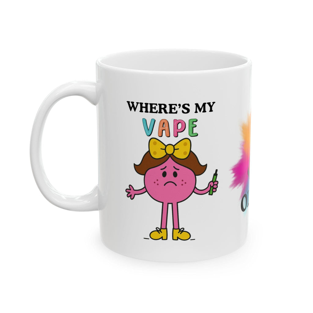Personalised 'Where's My Vape' Mug, Funny Gift, 11oz Ceramic Coffee Cup Drinkware
