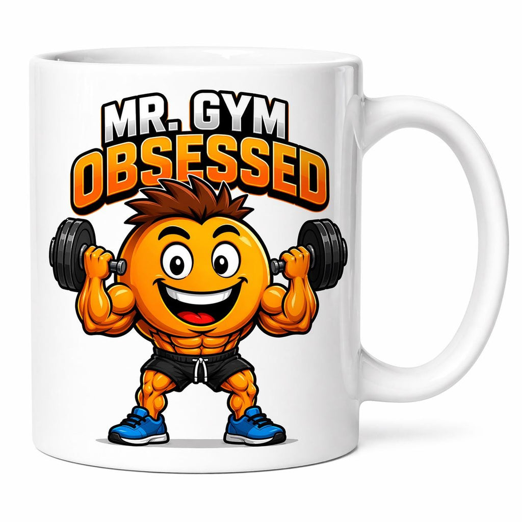 Mr Obsessed With The Gym Funny Mug, Workout, Him, He, Muscles, 11oz Ceramic Cup
