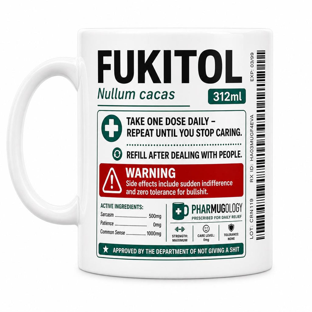 Funny FUKITOL Mug, Sarcastic Coffee Mug, Rude Novelty Mug, Funny Gift for Coworker, Office Humour Mug, Secret Santa Gift, Gag Gift 11oz