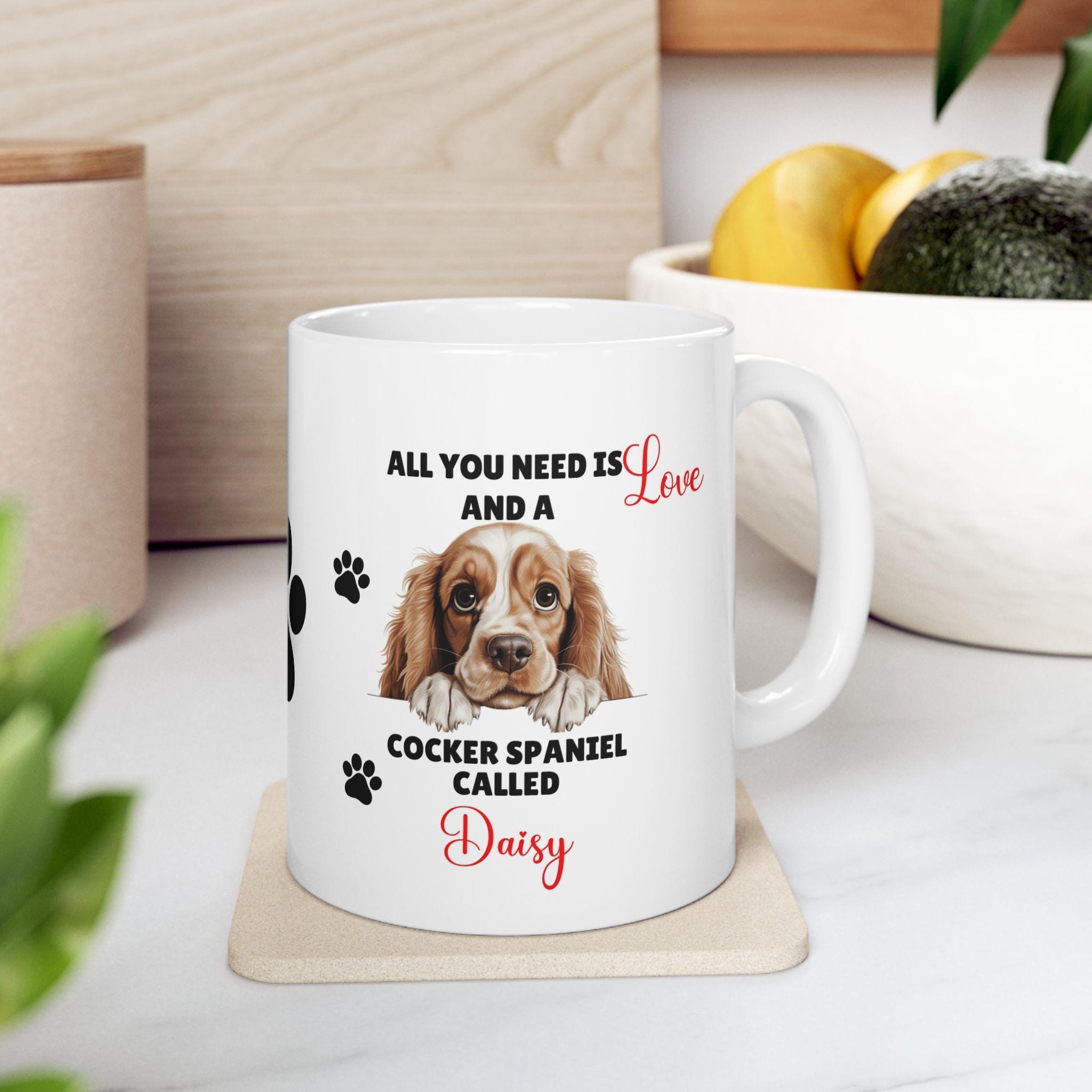 Personalised Cocker Spaniel Mug: Dog Lover Gift