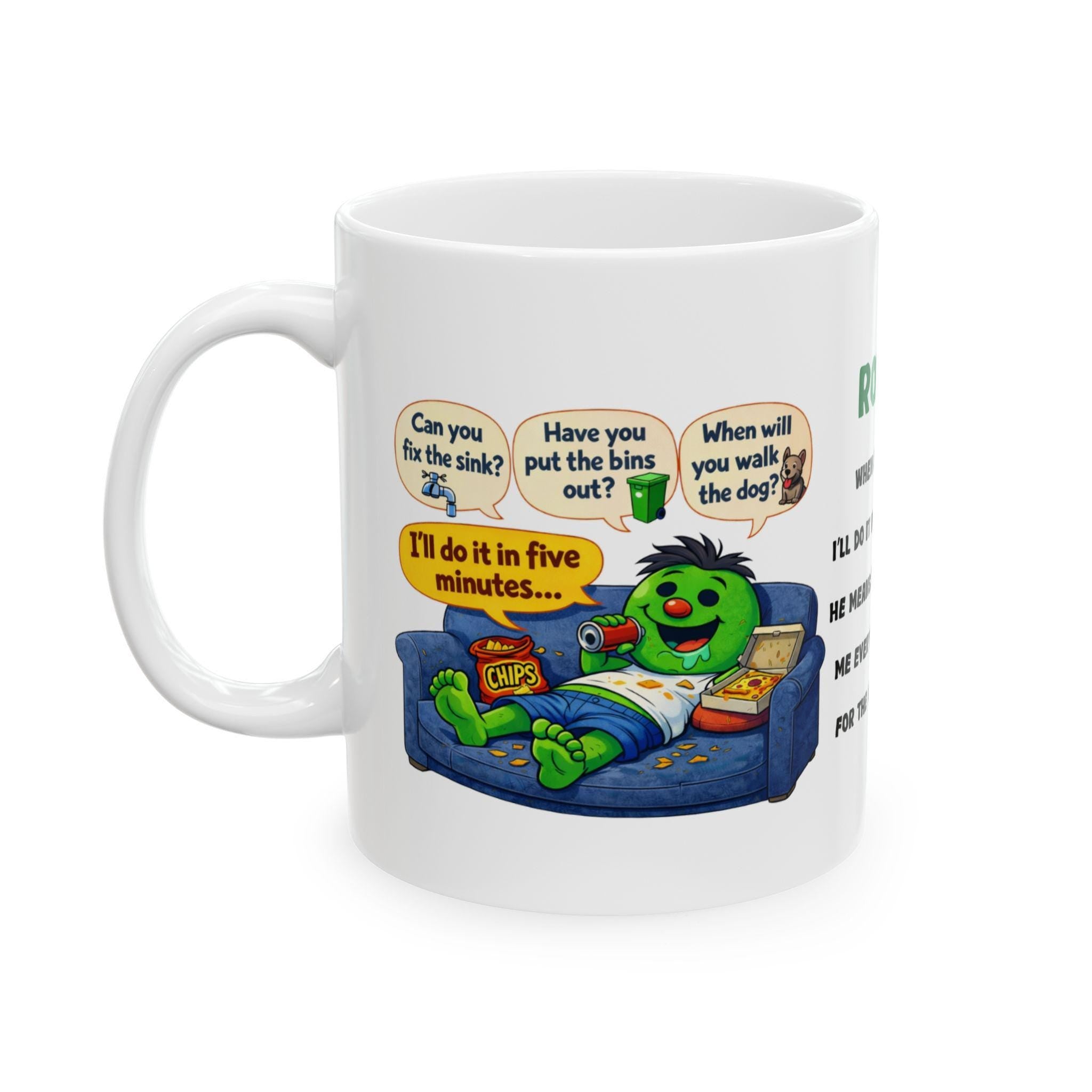 Mr i'll do it in five minutes mug, personalised, Husband, Partner, Him, Funny, Banter