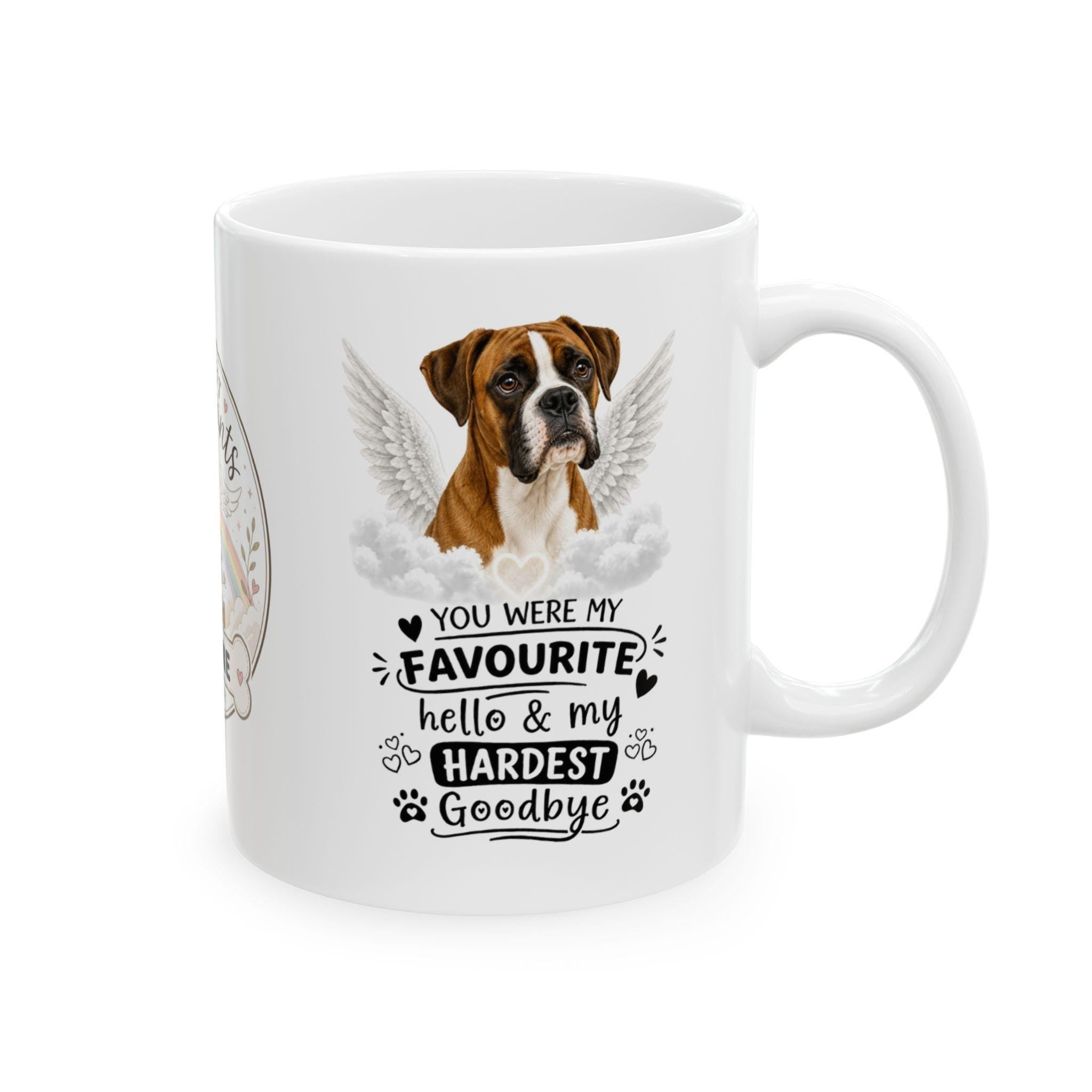 Personalised Boxer Memorial Mug Personalised, Pet Loss Gift, Dog Remembrance Mug, Favourite Hello Hardest Goodbye 11oz