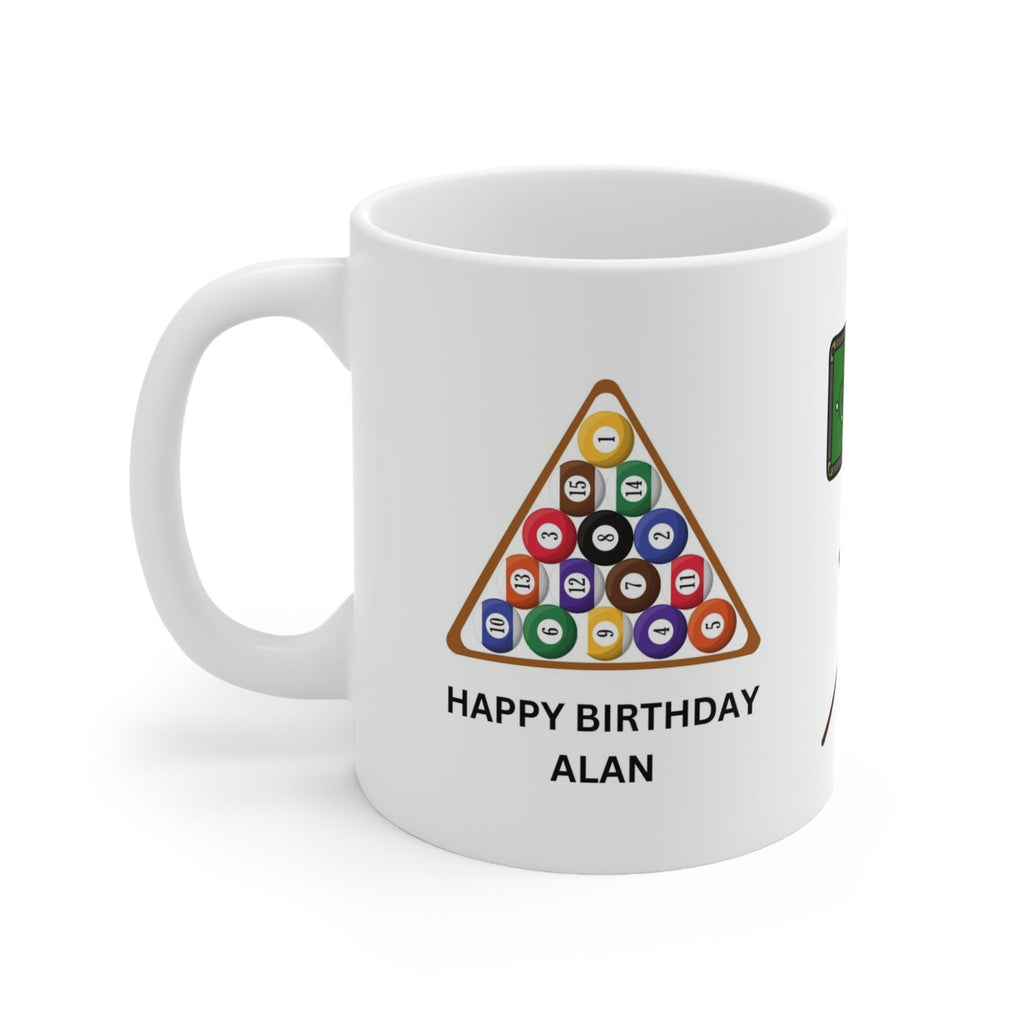 Mug, Snooker, Pool player, Novelty, Gift, Work, Fun, Cup, Ceramic, Coffee, Personalised, Game