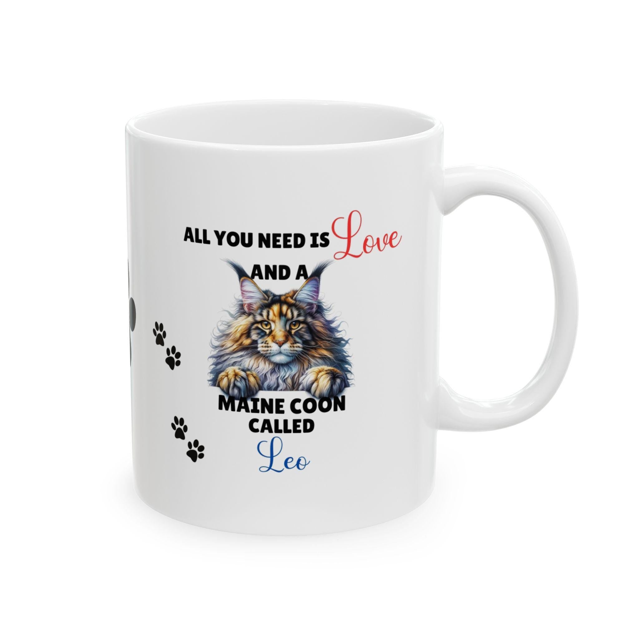 Personalized Maine Coon Cat Mug, Cat Lover Gift